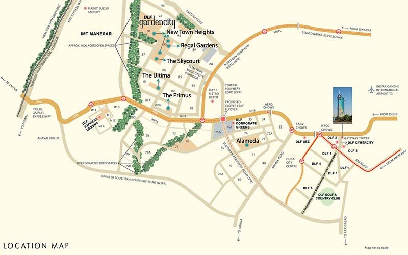 dlf Alameda Sector 73 Location map