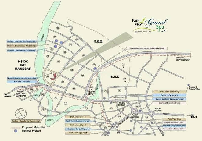 Bestech Park View Grand Spa Sector 81 location map