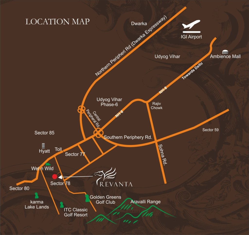 Raheja Revanta Gurgaon Sector 78 Location Map