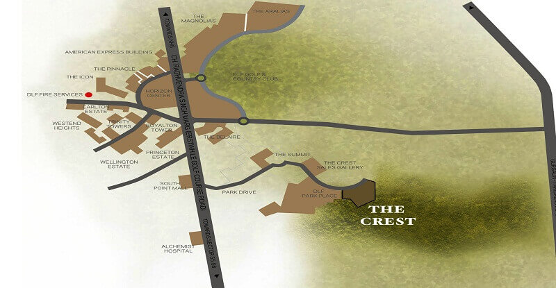 dlf crest phase 5 location map