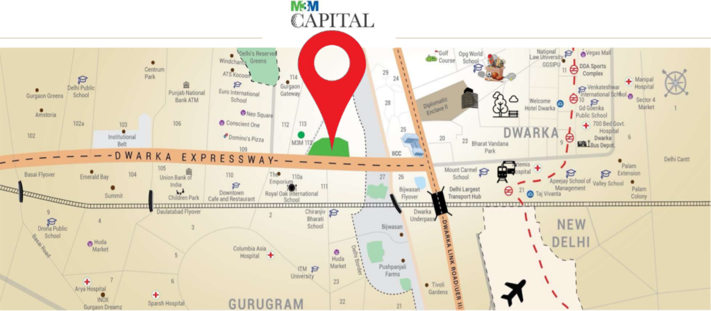 m3m capital sector 113 Gurgaon location map